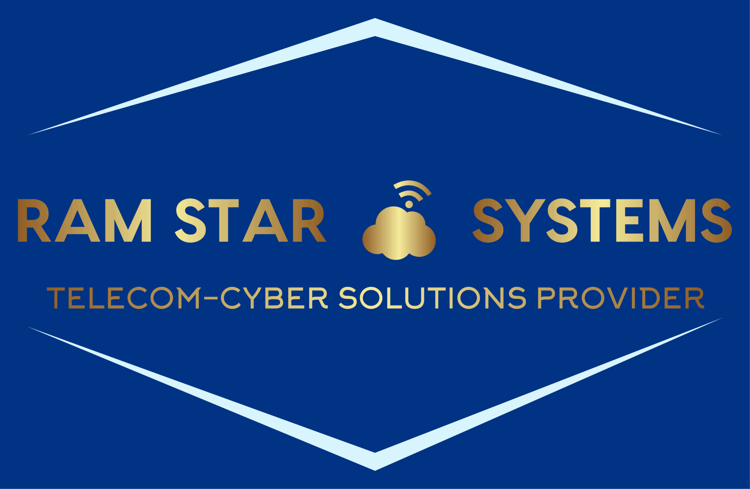 Logo with text "TEAM STAR SYSTEM" featuring a cloud and Wi-Fi icon, tagline "Telecom-Cyber Solutions Provider" on a blue background.